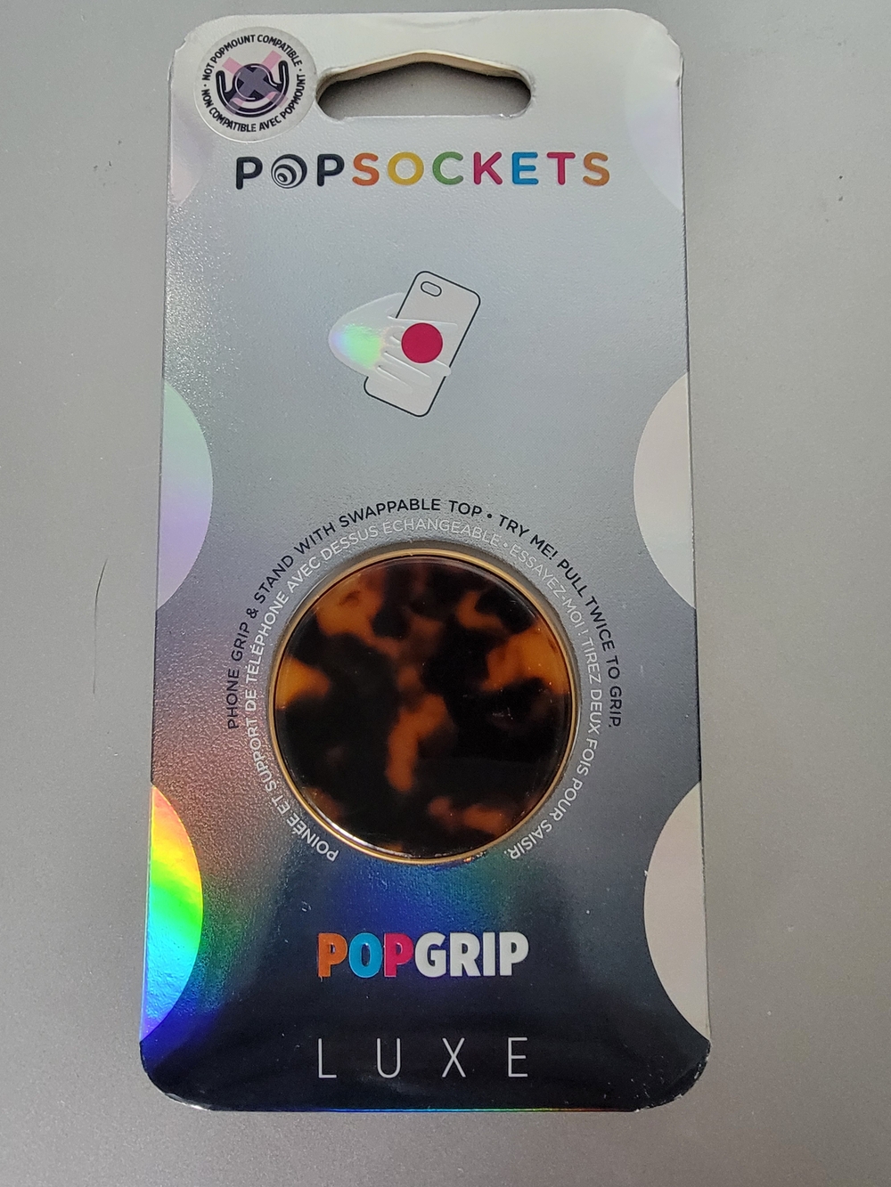 PopSocket PopGrip Luxe Tortoiseshell Phone Grip - Leopard